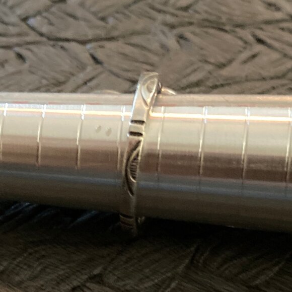 Sterling Silver 925 Pearl Infinity Ring Artisan Gray Green Pearl Sz 6 - Picture 9 of 10